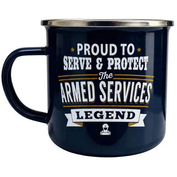 Kole Imports Top Guy Enamel Mug with Armed Services Design