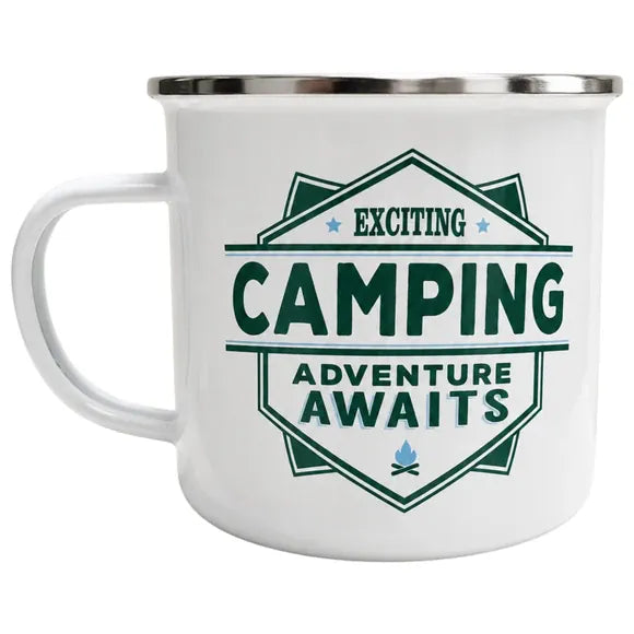 Kole Imports Tweet Top Guy Enamel Mug with Camping Design
