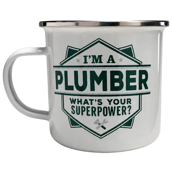 Kole Imports Tweet Top Guy Enamel Mug with Plumber Design