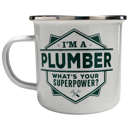 Kole Imports Tweet Top Guy Enamel Mug with Plumber Design