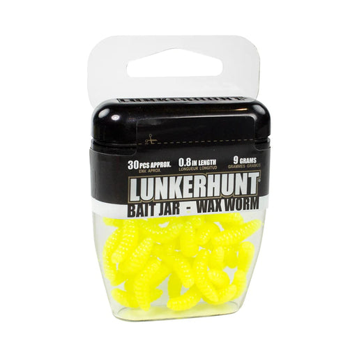LunkerHunt Soft Bait CHARTREUSE WAX WORM BAIT JAR .75" 1/3oz