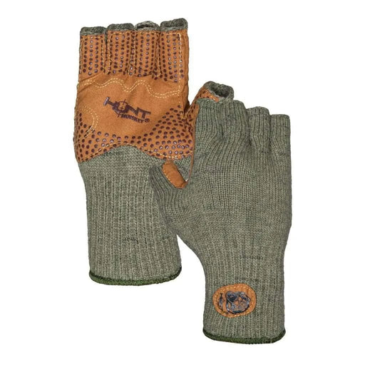 Monkey Hunt Hunting Gloves WOOLY HUNT GLOVE HALF FINGER Green