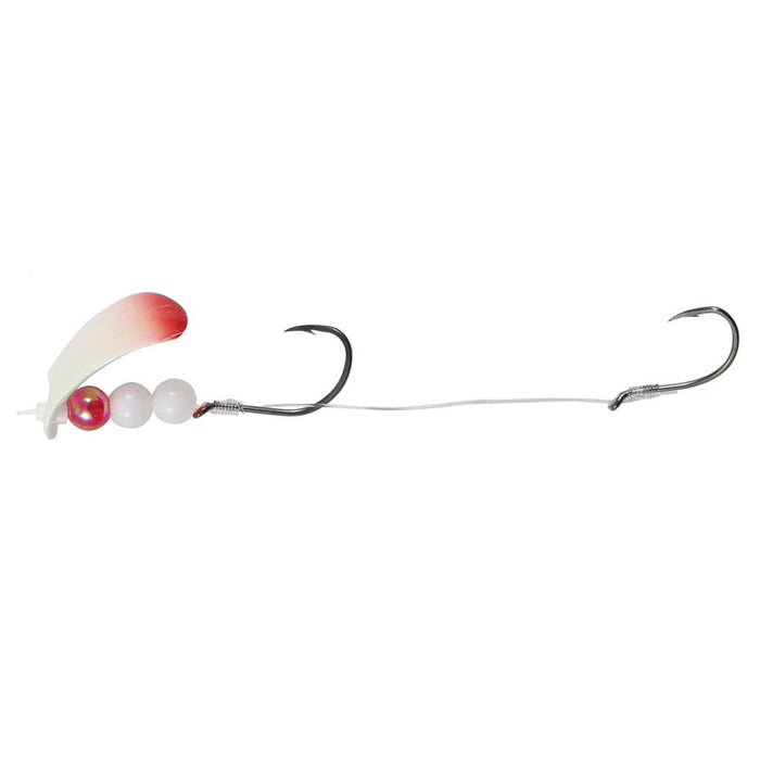 Northland Tackle Fishing Rigs GLO WHITE/RED TIP BUTTERFLY BLADE WINGNUT HARNESS 60" Snell, #2 Bd, #2-4 Hks