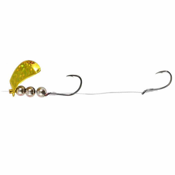 Northland Tackle Fishing Rigs GOLD SHINER BUTTERFLY BLADE WINGNUT HARNESS 60" Snell, #2 Bd, #2-4 Hks