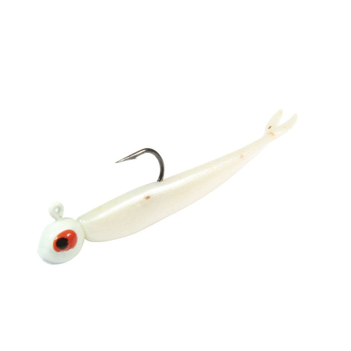 Northland Tackle Pre-Rigged Lures & Jigs GLO WHITE IMPULSE RIGGED MINI SMELT 1/64 OZ, 1.5"