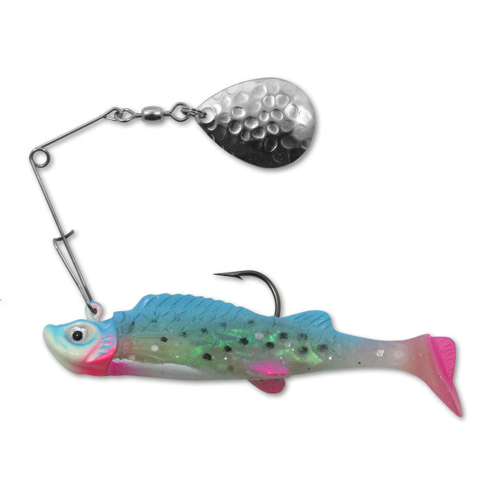 Northland Tackle Pre-Rigged Lures & Jigs GLOW RAINBOW MIMIC MINNOW SPIN 1/4 OZ,  #2/0 Hk, 2 1/2"