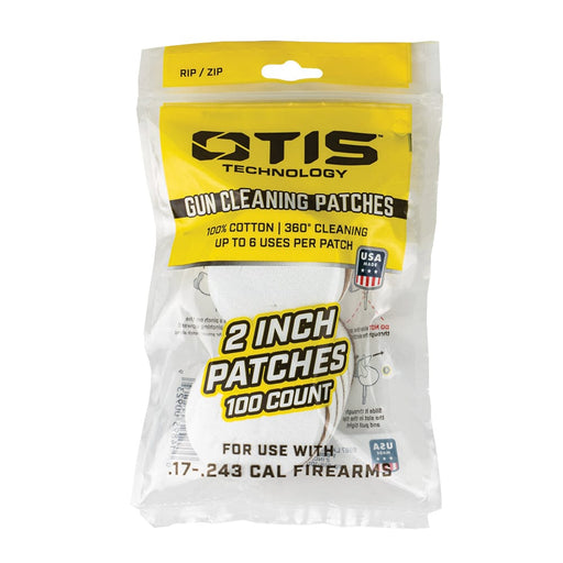 Otis Gun Cleaning 2" Small Caliber Cleaning Patches (100)