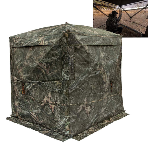 Rhino Hunting Blinds RHINO 180 – SEE THROUGH BLIND 5-Hub Design (Mossy Oak Bottomland)