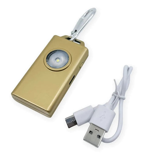 Street Wise Security Self-Defense Gold Micro Guard™ Plus Personal Alarm + COB LED Flashlight