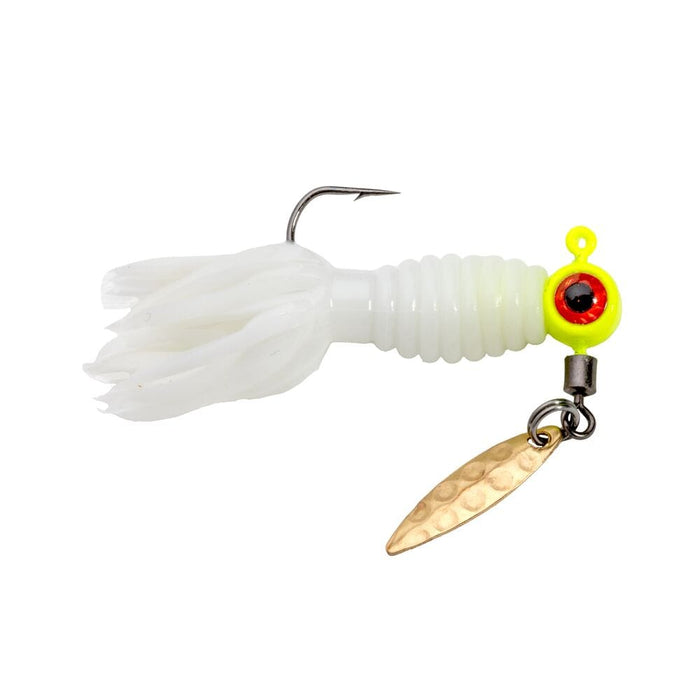 Strike King Pre-Rigged Lures & Jigs White 1/6oz Sausage Head Spins Pre-Rigged Crappie Thunder