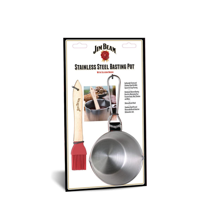 StyleAsia Cooking Jim Beam Stainless Steel Basting Pot & Grill Cleaning Brush