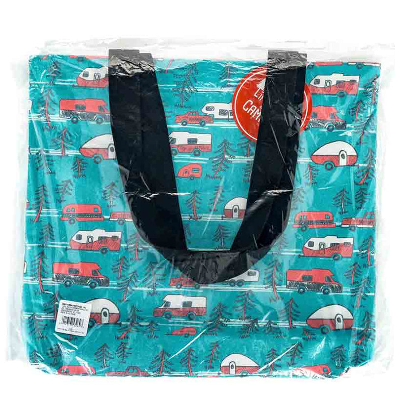 Camper Pattern Print Leather Tote Bag main image 1