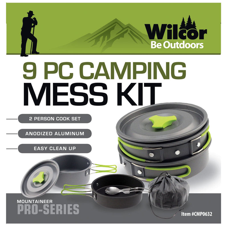 Wilcor Cooking Accessories MESS KIT 9 PC ANODIZED ALUMINUM