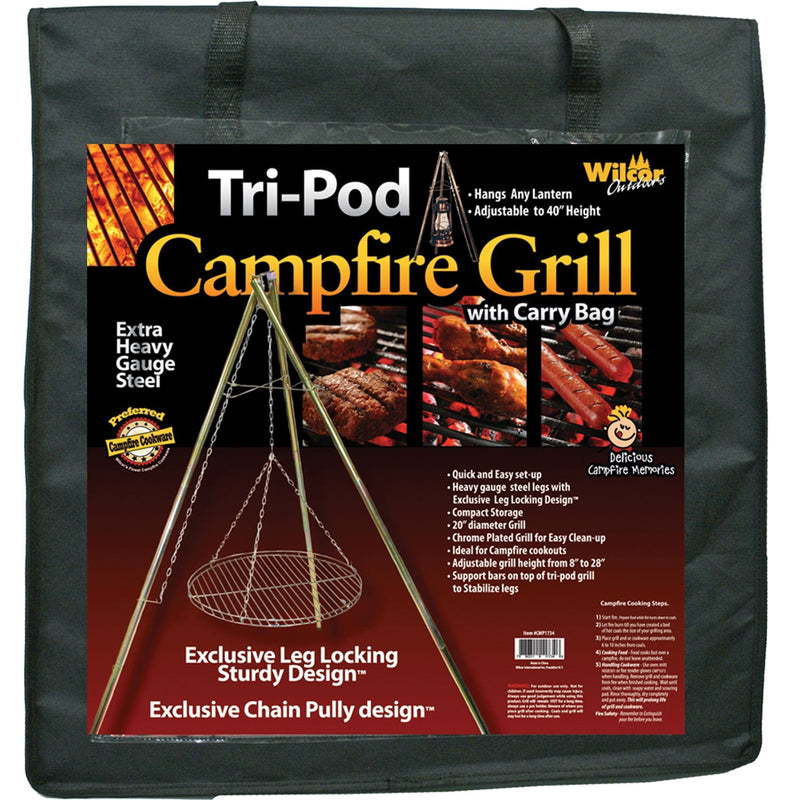 Wilcor Cooking Accessories TRIPOD GRILL W/CARRY BAG