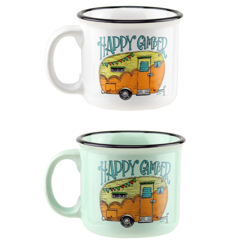 Wilcor Mugs HAPPY CAMPER TRAILER CAMPFIRE MUG