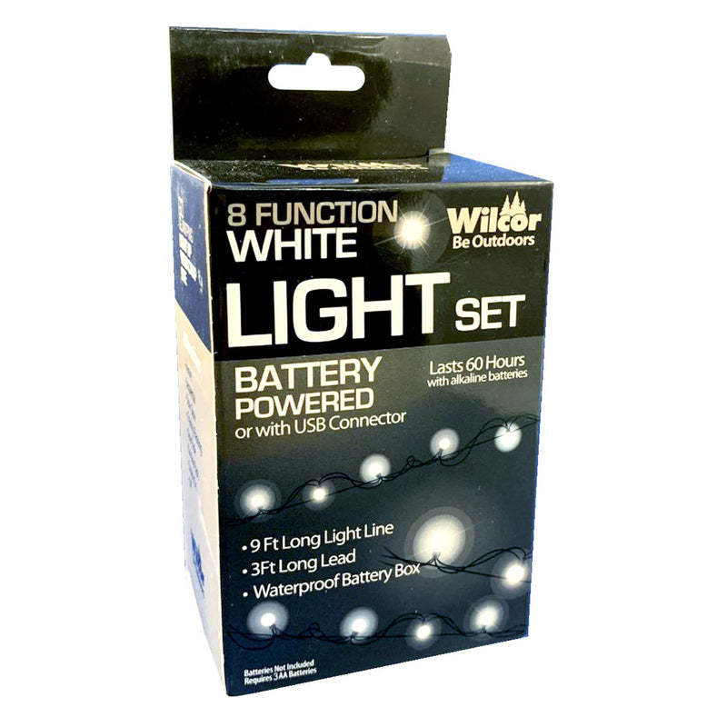 Wilcor Patio Lights & Accessories WHITE LIGHT SET 8 FUNCTION LED