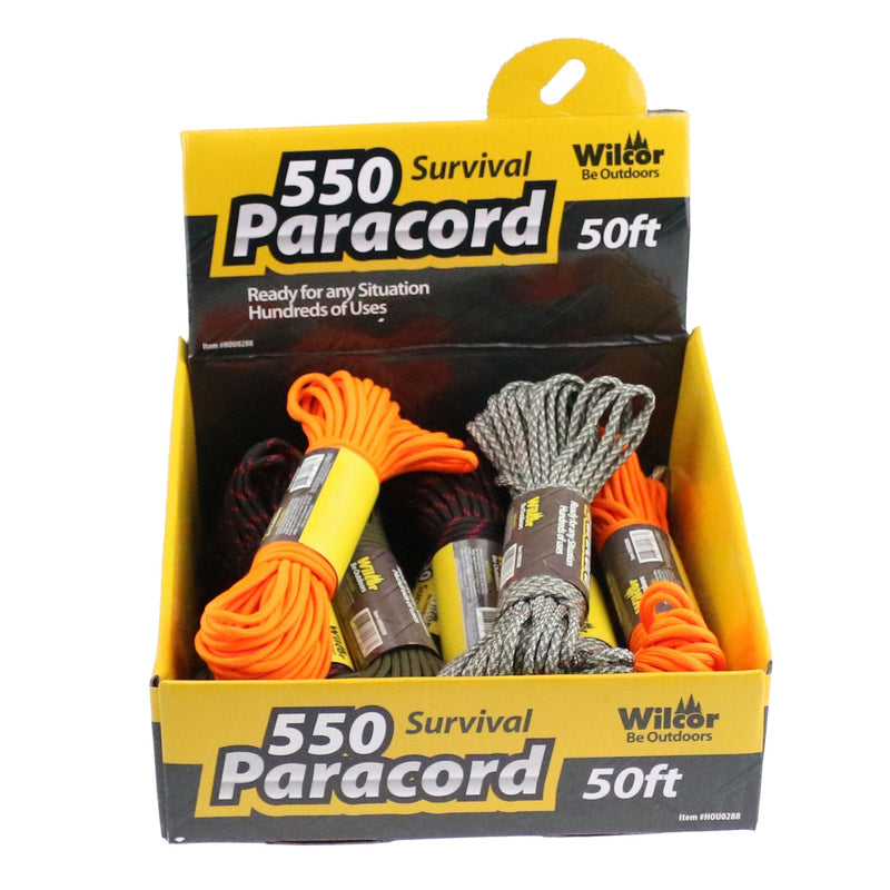 Wilcor Ropes PARACORD 4mm x 50' ASST
