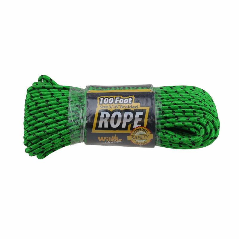 Wilcor Ropes ROPE BRAIDED 3/16" X 100' ASST