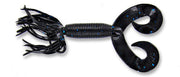 Yamamoto Soft Bait BLACK W/ LARGE BLUE FLAKE YAM 4" DOUBLE TAIL HULA GRUB (10 pack)