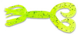 Yamamoto Soft Bait CHARTREUSE W/ LARGE BLACK FLAKE YAM 4" DOUBLE TAIL HULA GRUB (10 pack)