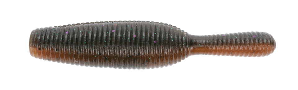 Yamamoto Soft Bait DARK GREEN PUMPKIN W/ AMBER LAMINATE YAM 2.5" YAMATANUKI / HEAVY SOFT PLASTIC (10 pack)