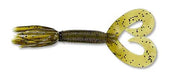 Yamamoto Soft Bait GREEN PUMPKIN W/ LARGE BLACK FLAKE YAM 4" DOUBLE TAIL HULA GRUB (10 pack)