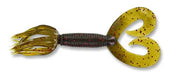 Yamamoto Soft Bait GREEN PUMPKIN W/ LARGE RED FLAKE YAM 5" DOUBLE TAIL HULA GRUB (10 pack)