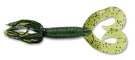 Yamamoto Soft Bait WATERMELON W/ LARGE BLACK FLAKE YAM 4" DOUBLE TAIL HULA GRUB (10 pack)